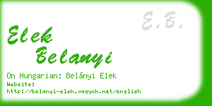 elek belanyi business card